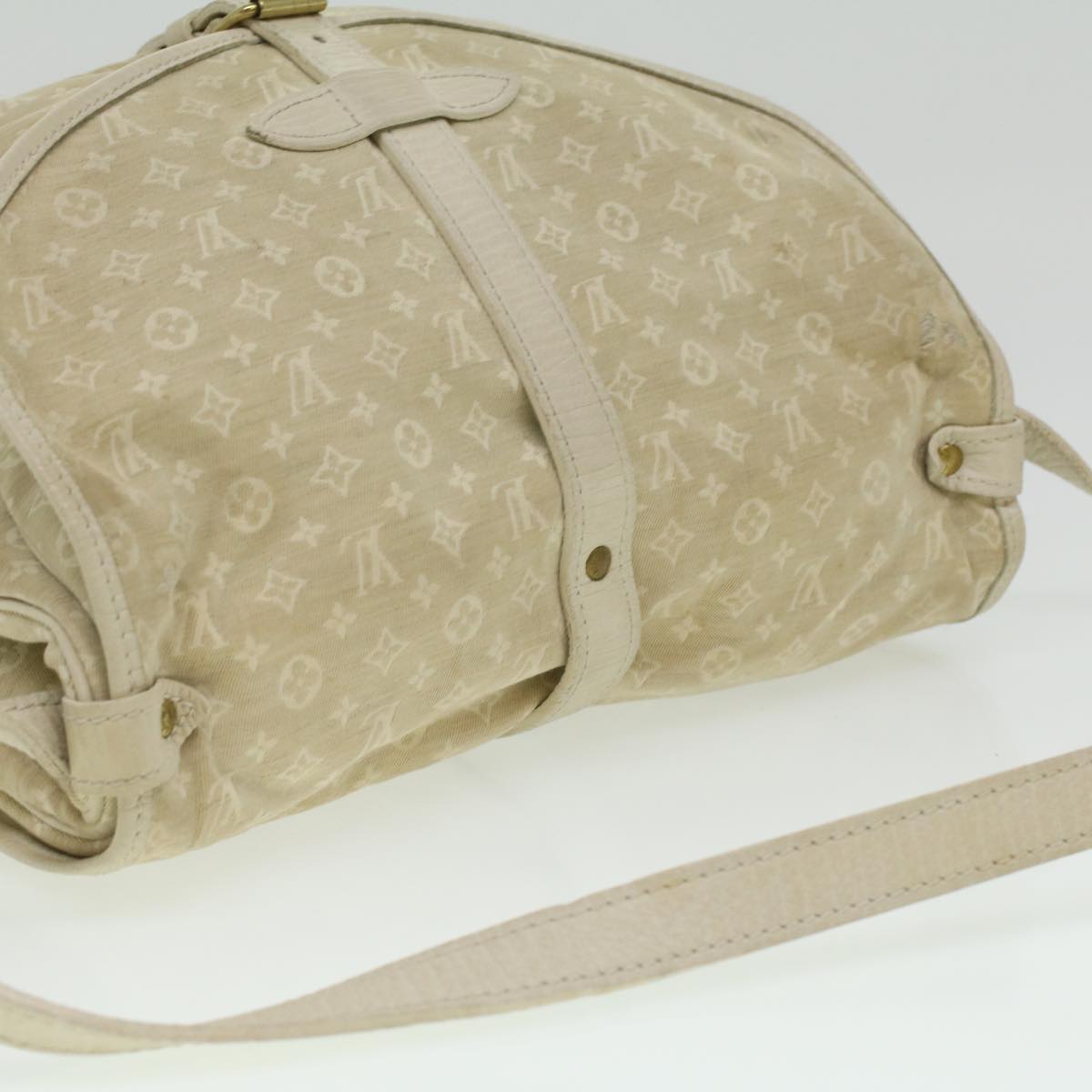 LOUIS VUITTON Monogram Mini Canvas Saumur 30 Shoulder Bag White M95314 LV 35361