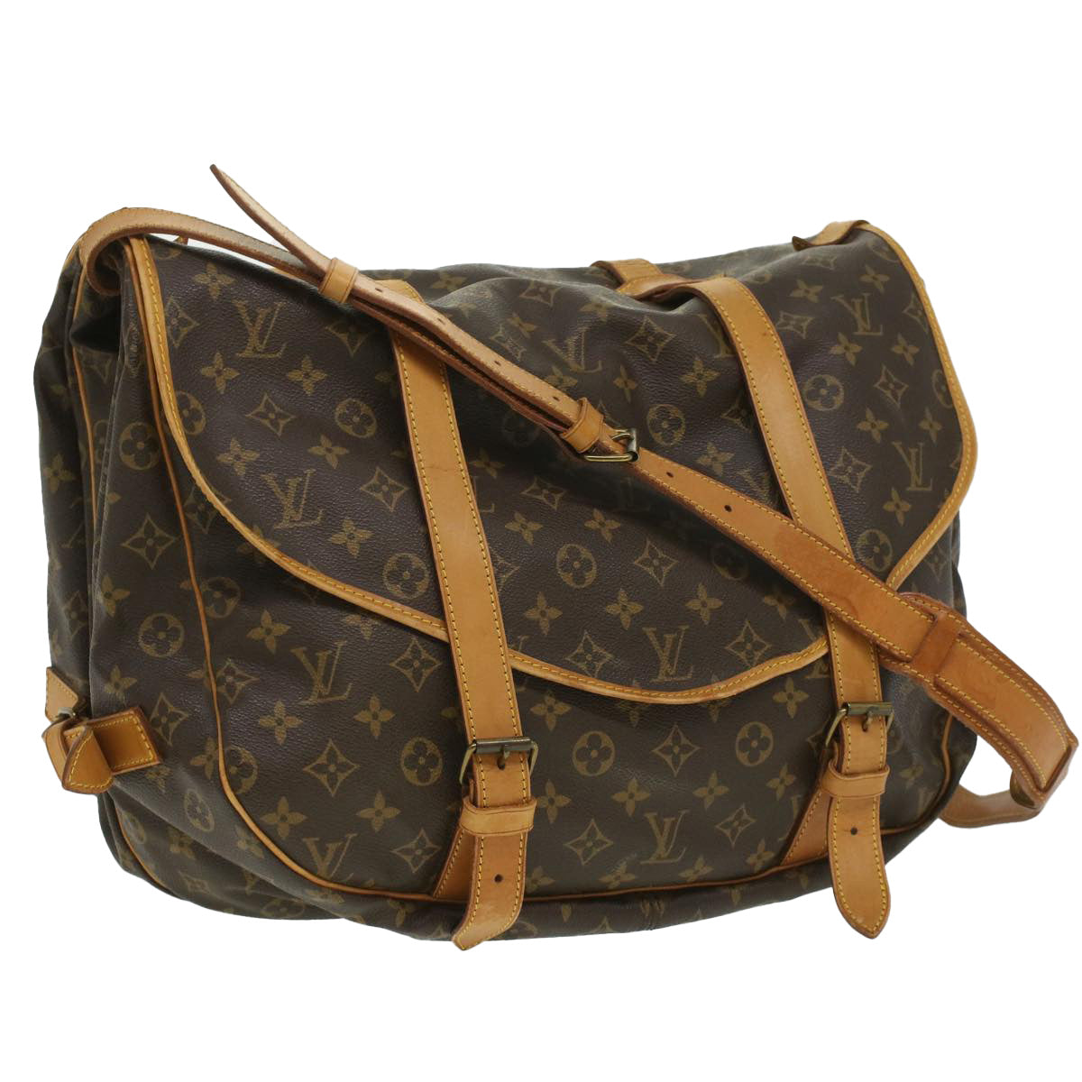 LOUIS VUITTON Monogram Saumur 43 Shoulder Bag M42252 LV Auth 35394