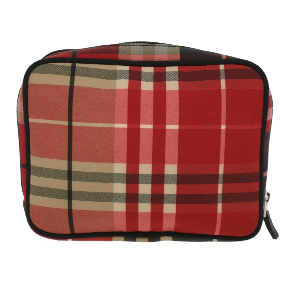 BURBERRY Nova Check Pouch Nylon Red Auth 35421