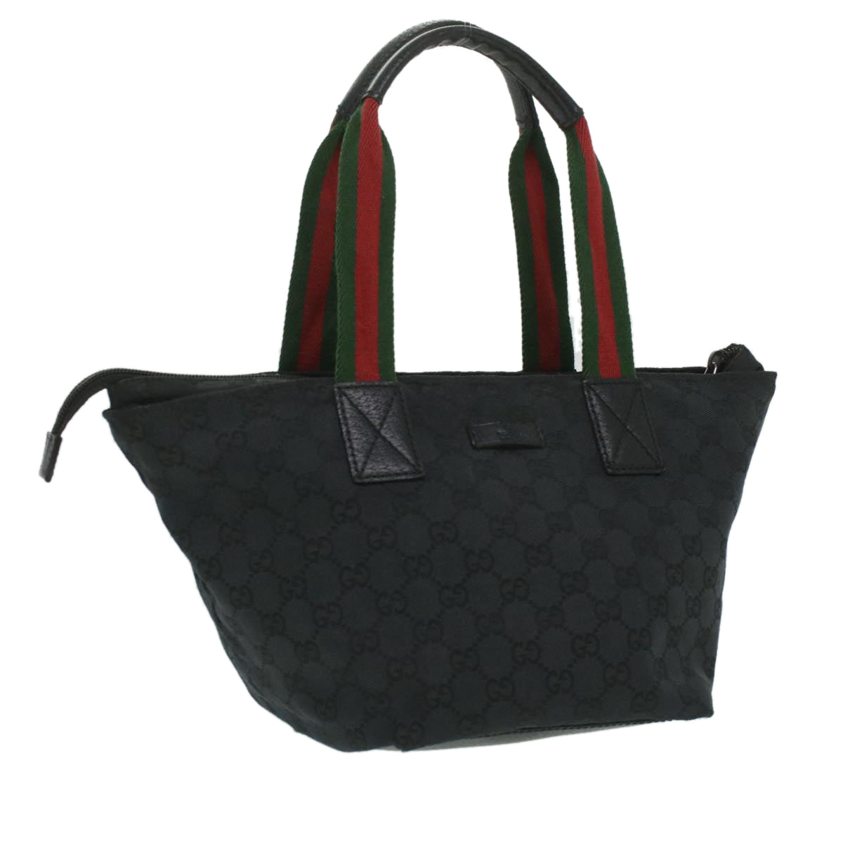 GUCCI GG Canvas Web Sherry Line Shoulder Bag Black Red Green 131228 Auth 35433