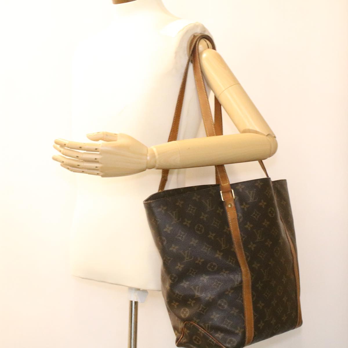 LOUIS VUITTON Monogram Sac Shopping Tote Bag M51108 LV Auth 35436