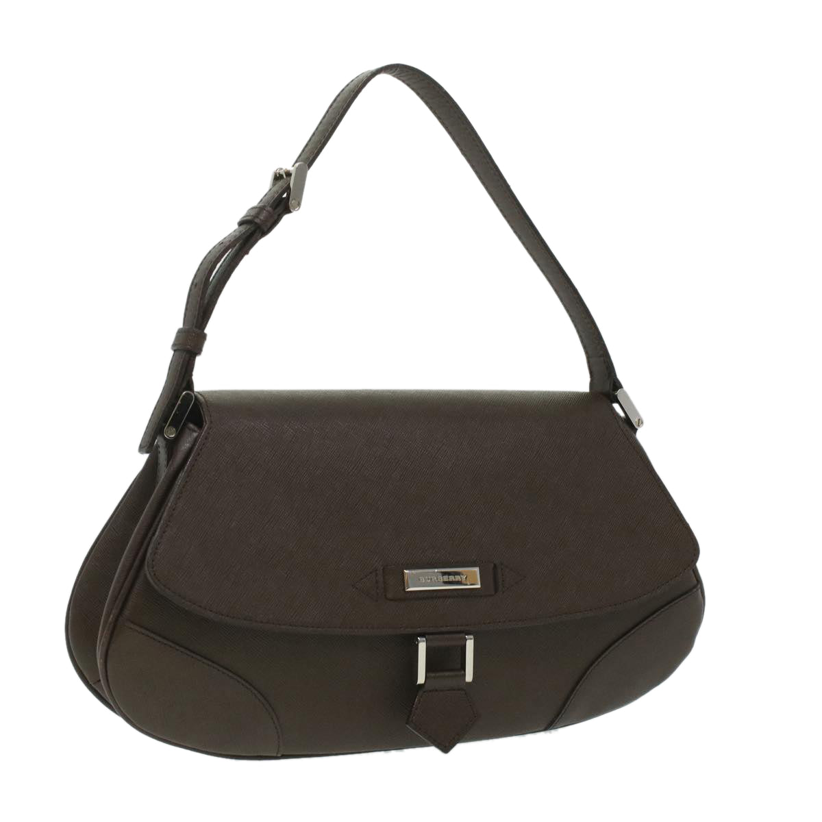 BURBERRY Shoulder Bag Leather Brown Auth 35441