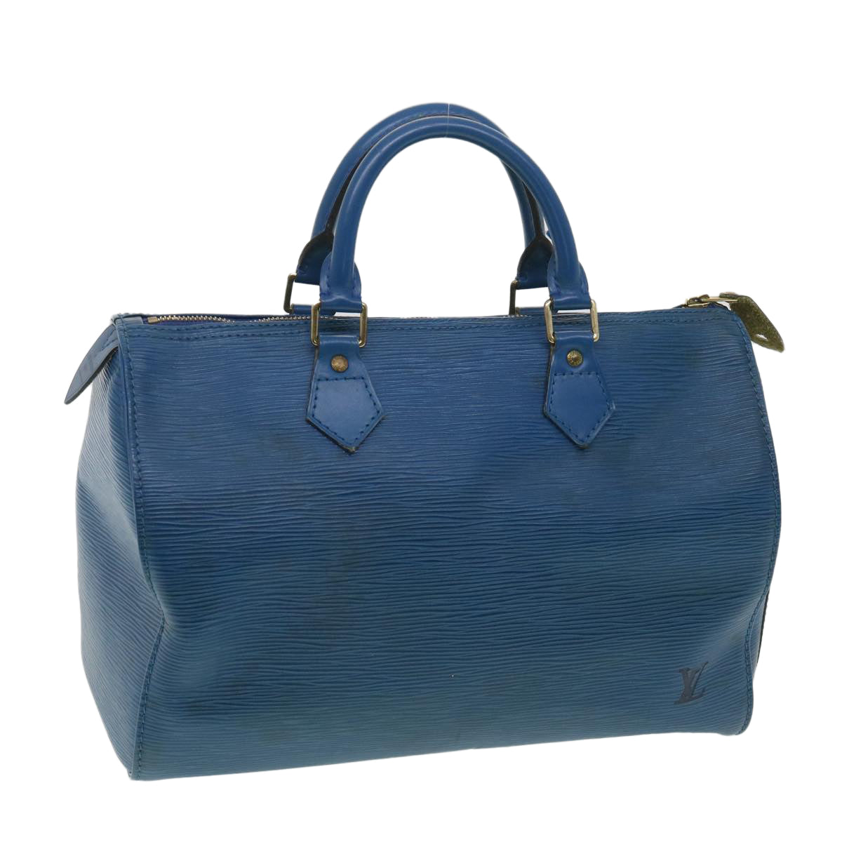 LOUIS VUITTON Epi Speedy 30 Hand Bag Blue M43005 LV Auth 35459