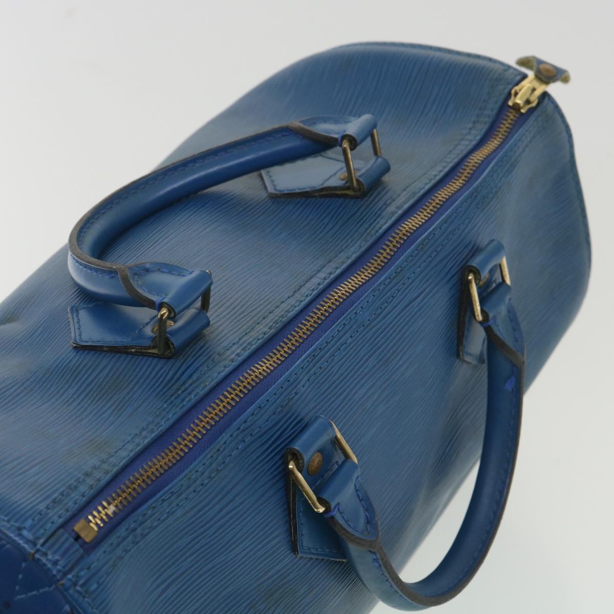 LOUIS VUITTON Epi Speedy 30 Hand Bag Blue M43005 LV Auth 35459