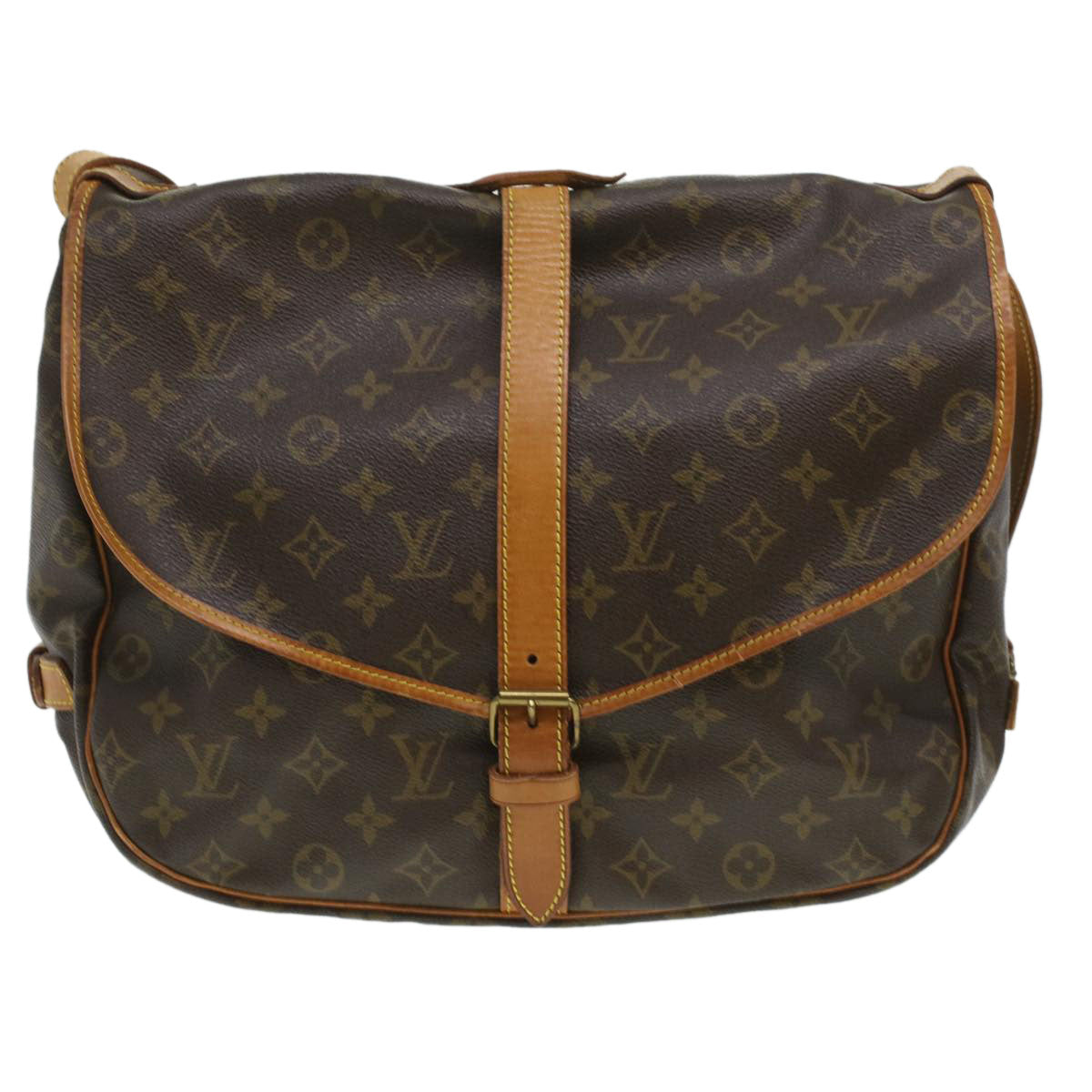 LOUIS VUITTON Monogram Saumur 35 Shoulder Bag M42254 LV Auth 35470