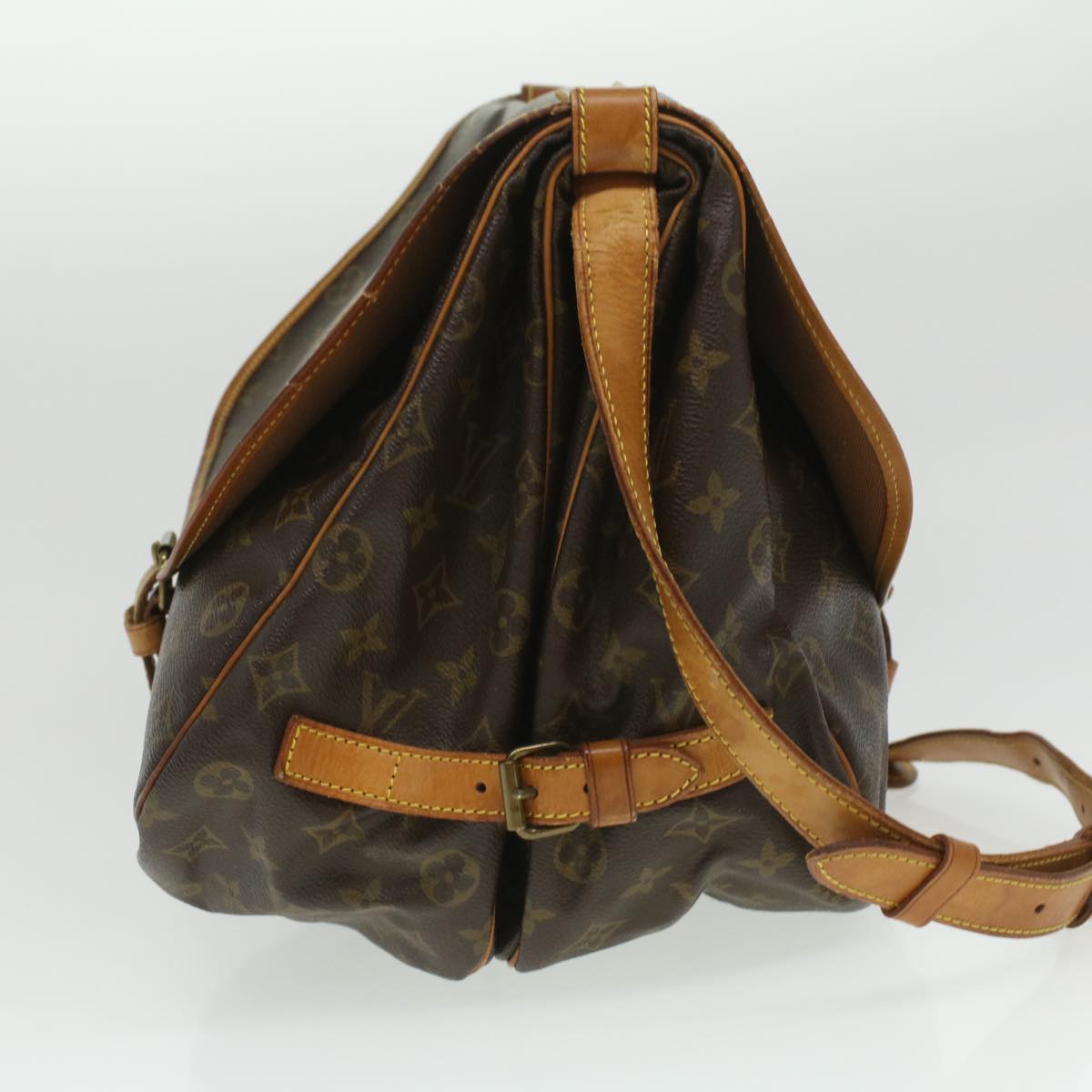 LOUIS VUITTON Monogram Saumur 35 Shoulder Bag M42254 LV Auth 35470