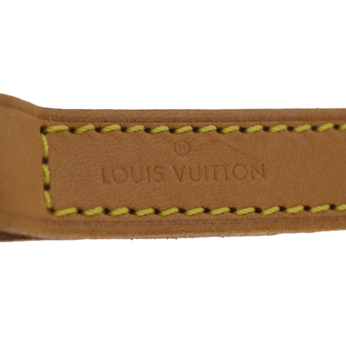 LOUIS VUITTON Shoulder Strap Leather 47.2"" Beige LV Auth 35534