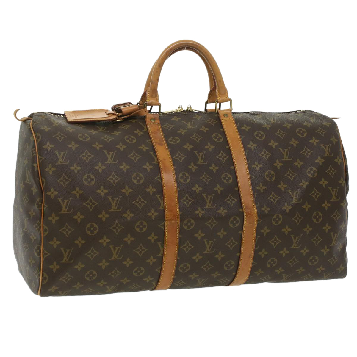 LOUIS VUITTON Monogram Keepall 55 Boston Bag M41424 LV Auth 35547