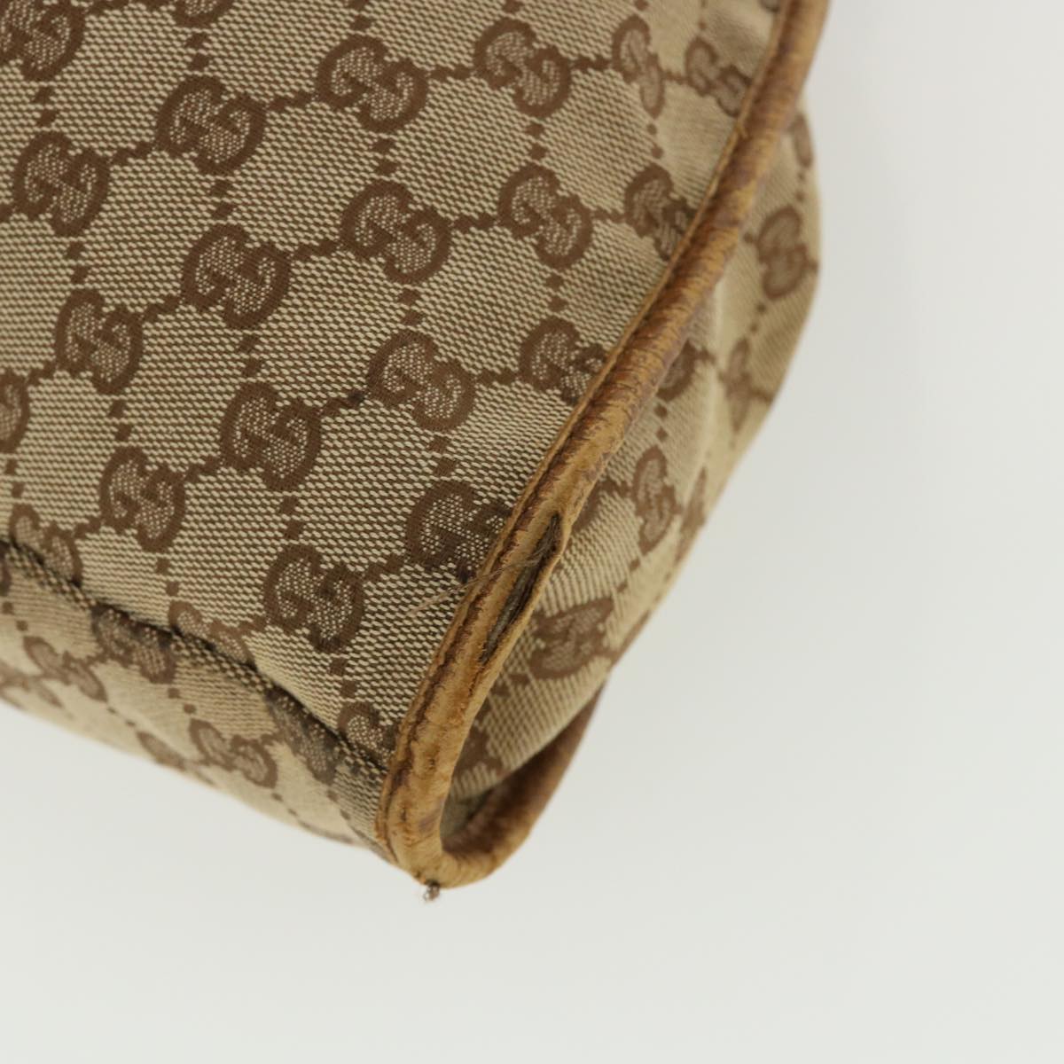 GUCCI GG Canvas Hand Bag Beige 76554 Auth 35571