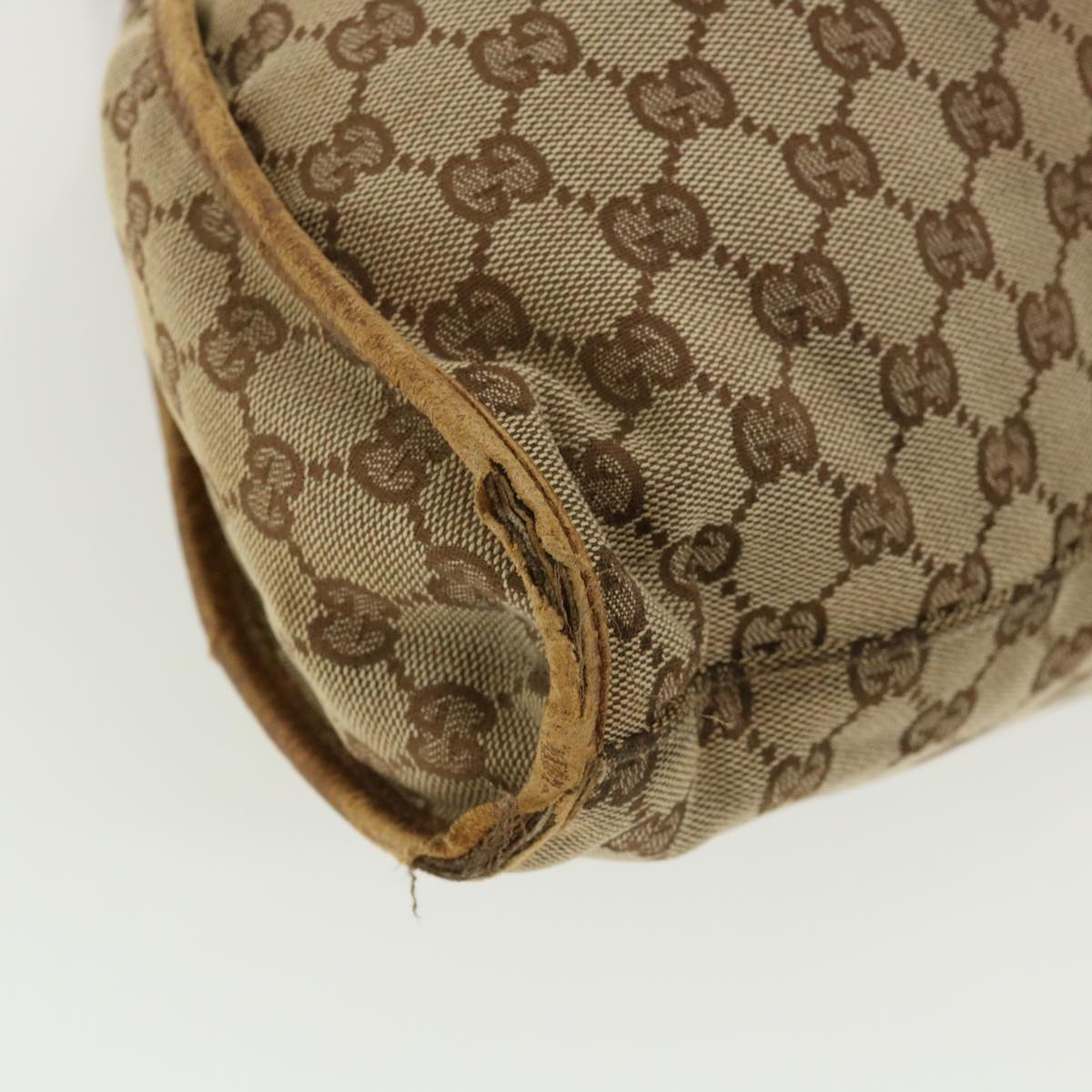 GUCCI GG Canvas Hand Bag Beige 76554 Auth 35571