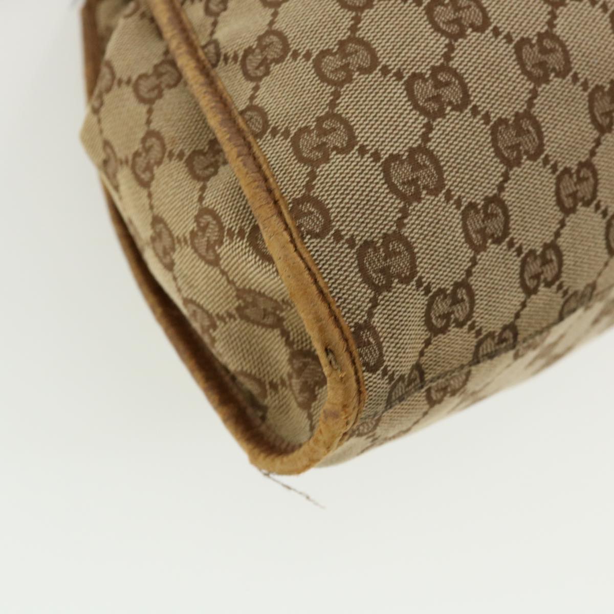 GUCCI GG Canvas Hand Bag Beige 76554 Auth 35571