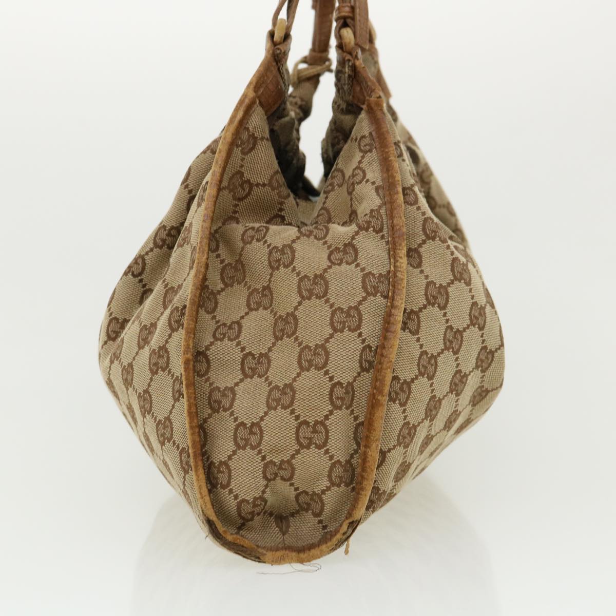 GUCCI GG Canvas Hand Bag Beige 76554 Auth 35571