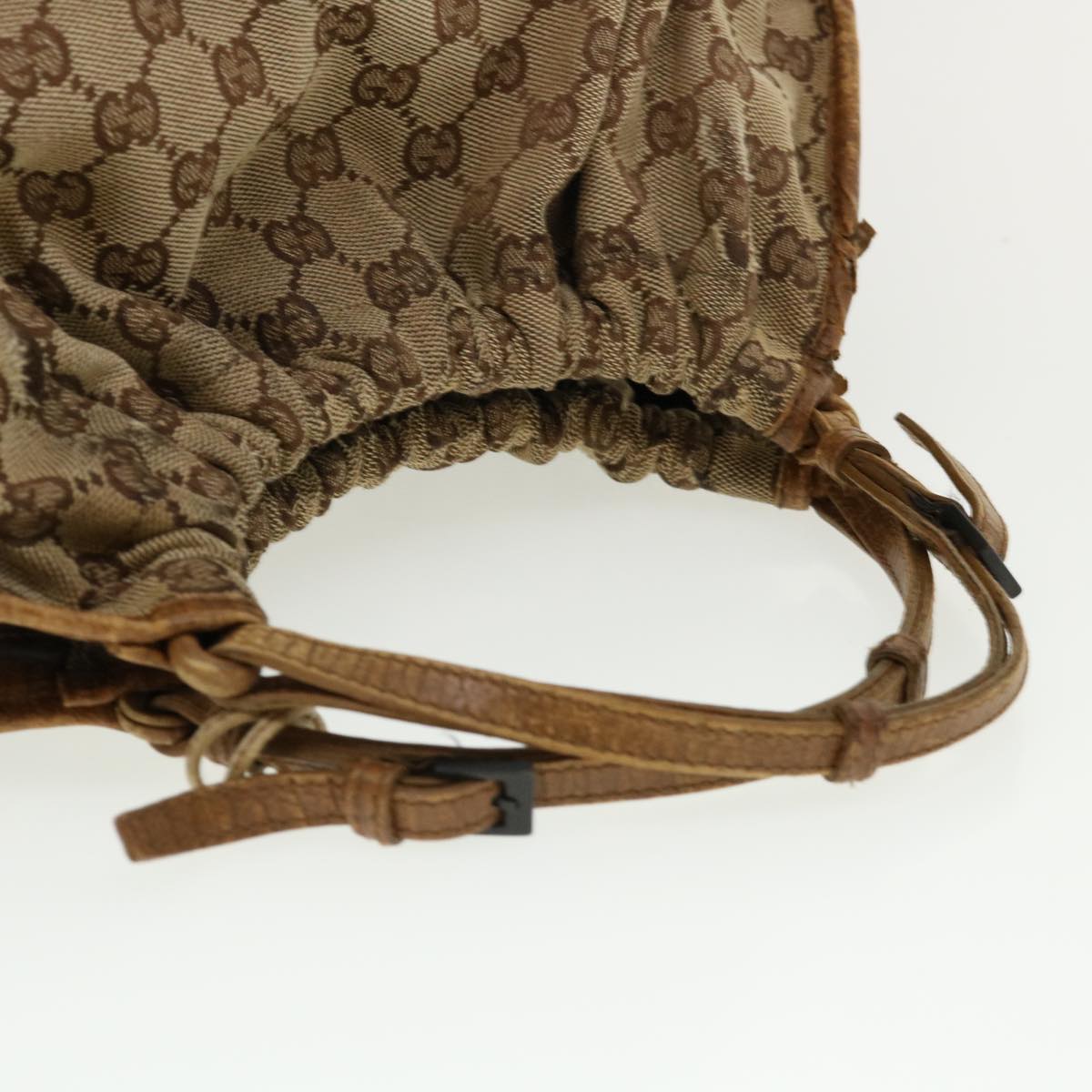 GUCCI GG Canvas Hand Bag Beige 76554 Auth 35571