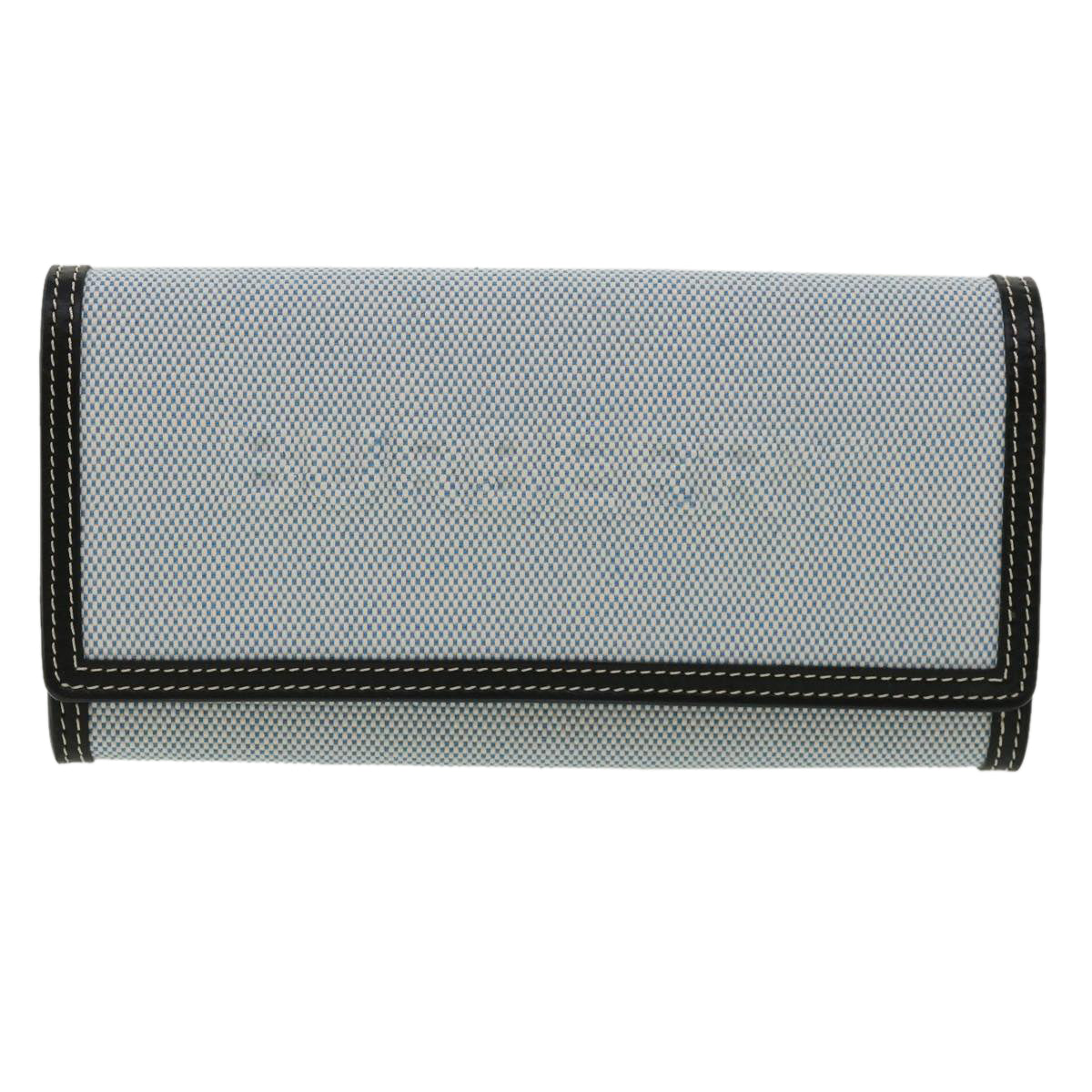 BURBERRY Long Wallet Canvas Light Blue Auth 35588