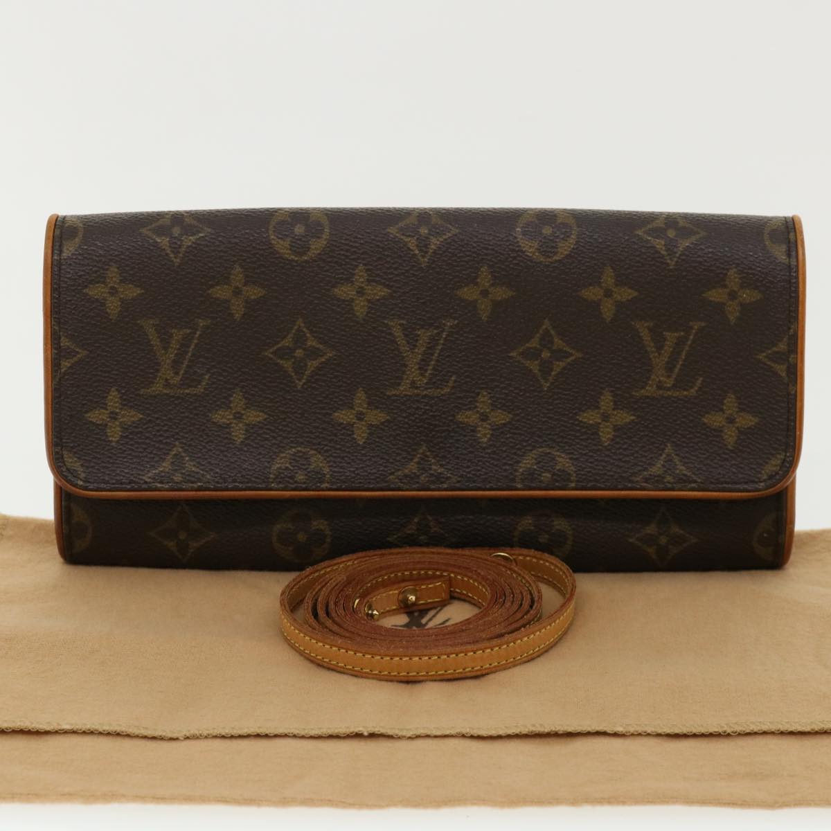 LOUIS VUITTON Monogram Pochette Twin GM Shoulder Bag M51852 LV Auth 35683