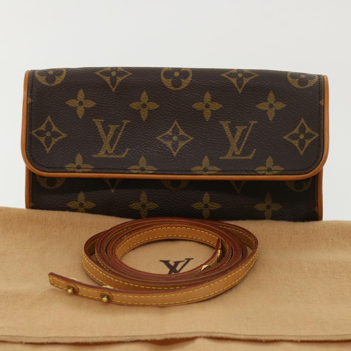 LOUIS VUITTON Monogram Pochette Twin PM Shoulder Bag M51854 LV Auth 35684