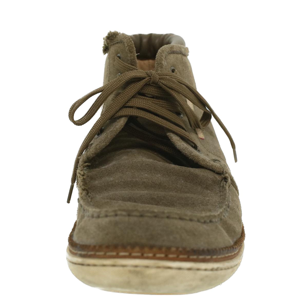 LOUIS VUITTON Sneakers Suede 11.4"" Khaki LV Auth 35720