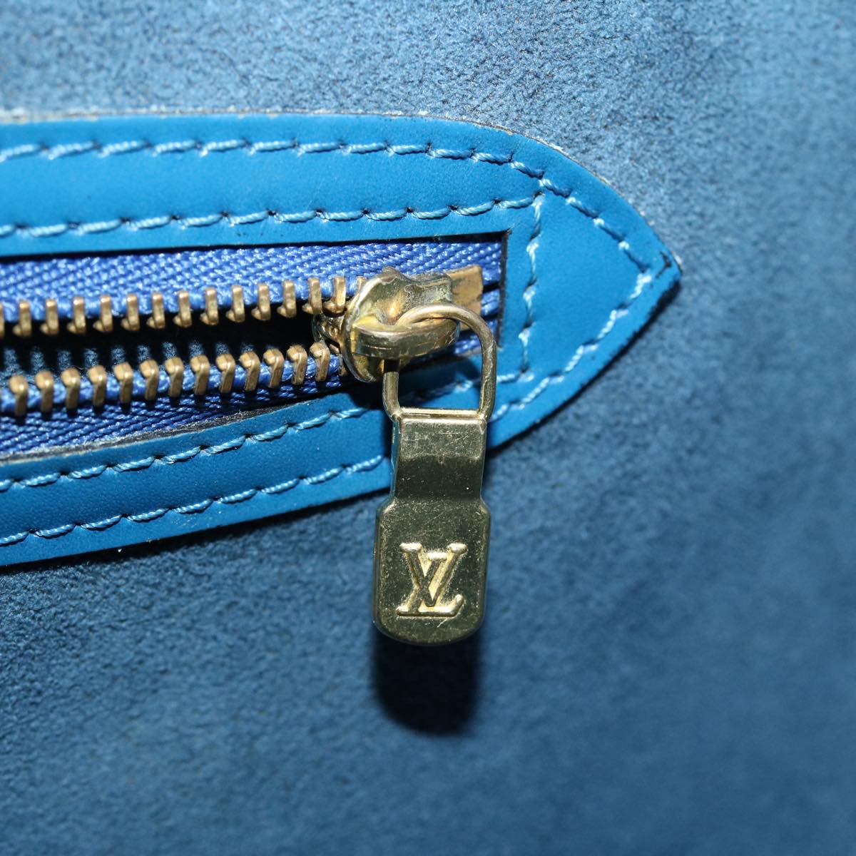 LOUIS VUITTON Epi Saint Jacques Shopping Shoulder Bag Blue M52275 LV Auth 35872