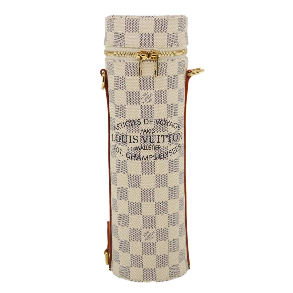 LOUIS VUITTON Damier Azur Porte Buteil Bottle Shoulder Bag GI0373 LV Auth 35906A