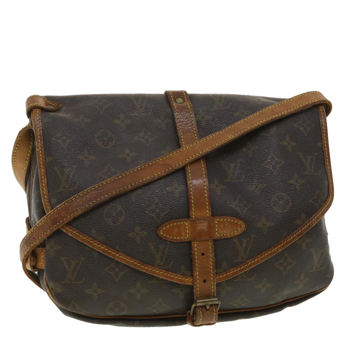 LOUIS VUITTON Monogram Saumur 30 Shoulder Bag M42256 LV Auth 35928