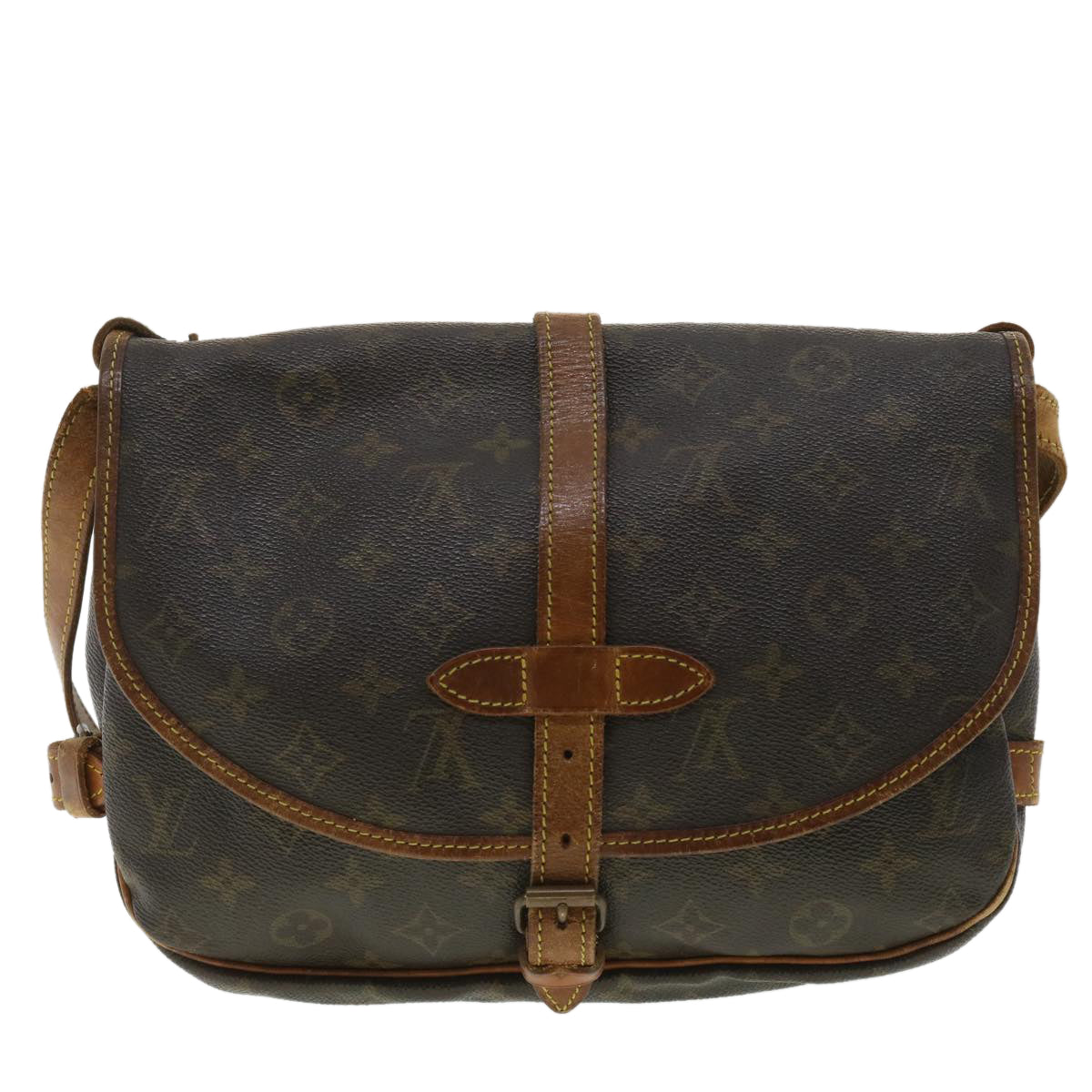 LOUIS VUITTON Monogram Saumur 30 Shoulder Bag M42256 LV Auth 35928