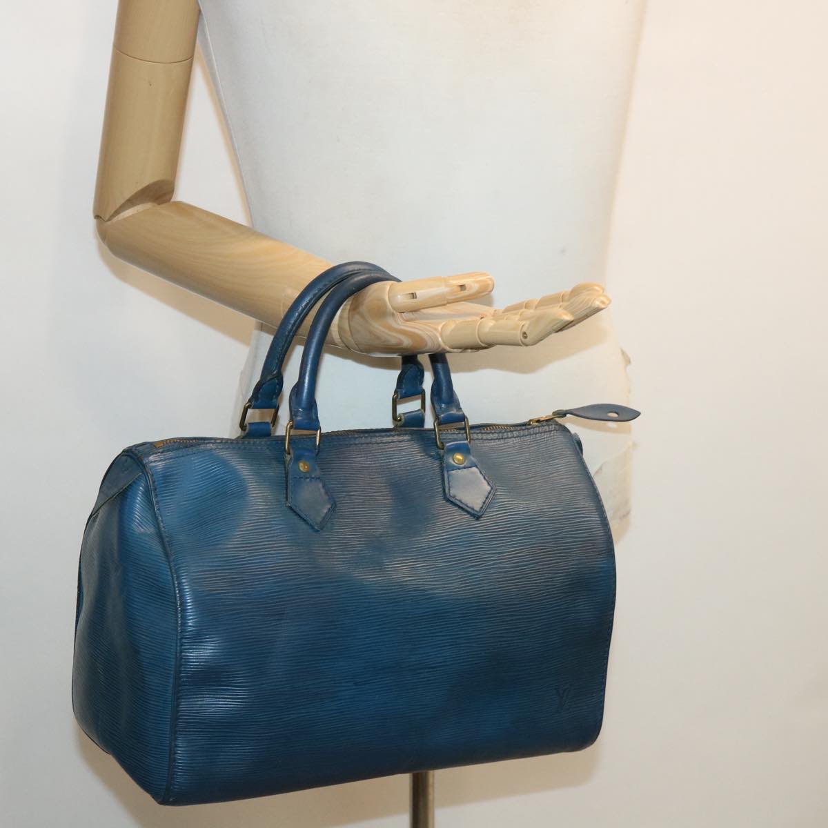 LOUIS VUITTON Epi Speedy 30 Hand Bag Blue M43005 LV Auth 35937