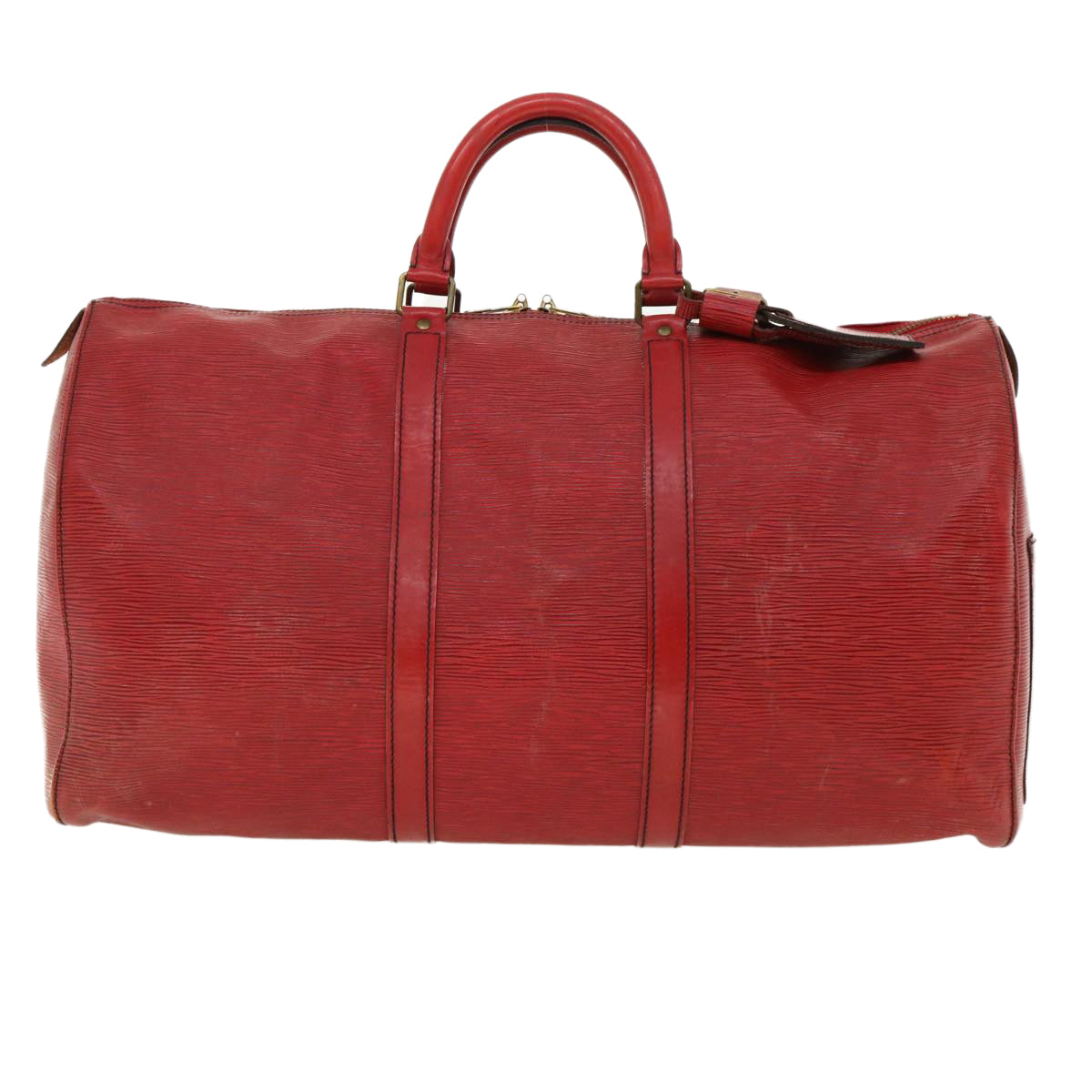 LOUIS VUITTON Epi Keepall 50 Boston Bag Vintage Red M42967 LV Auth 35939