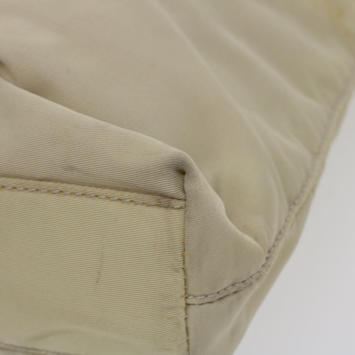 PRADA Shoulder Bag Nylon Beige Auth 36016