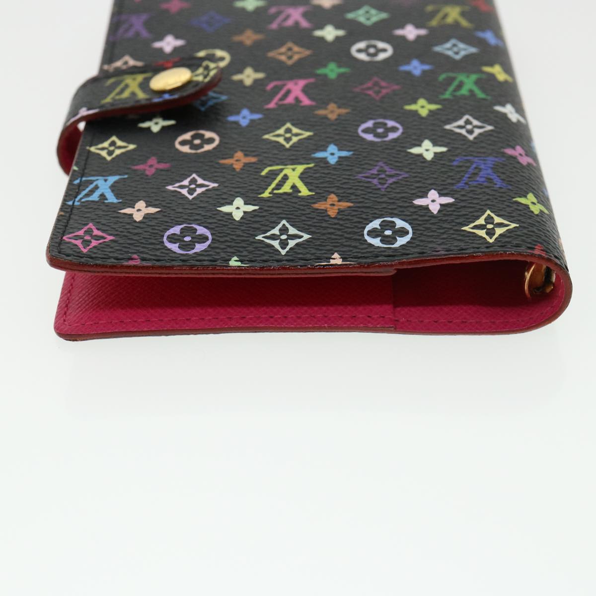 LOUIS VUITTON Multicolor Agenda PM Day Planner Cover Black R21076 LV Auth 36029A