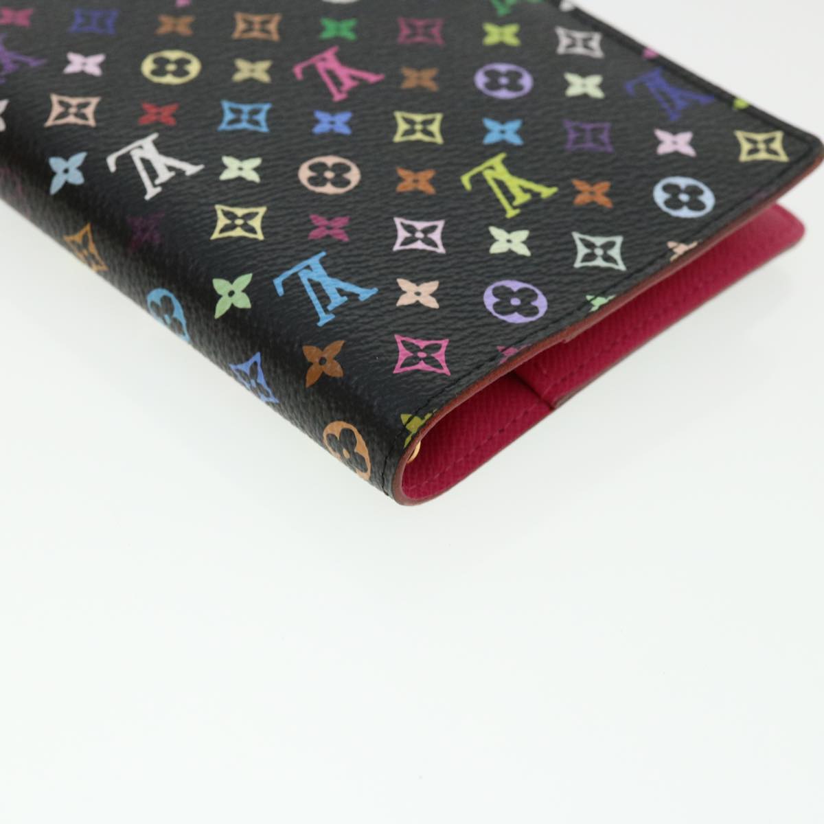 LOUIS VUITTON Multicolor Agenda PM Day Planner Cover Black R21076 LV Auth 36029A