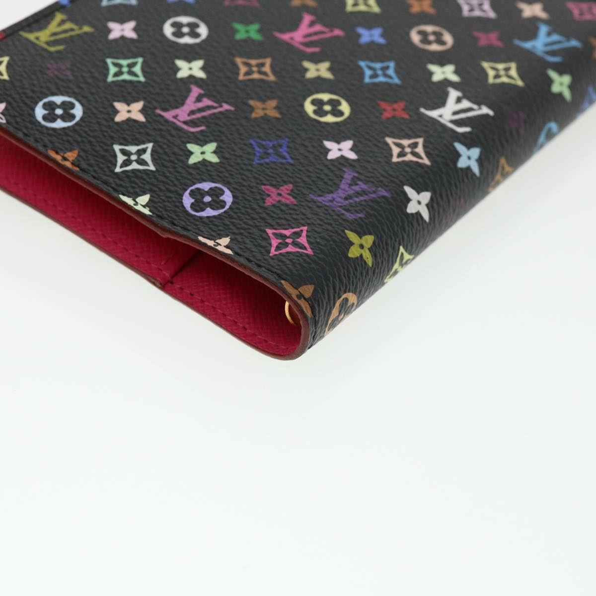 LOUIS VUITTON Multicolor Agenda PM Day Planner Cover Black R21076 LV Auth 36029A