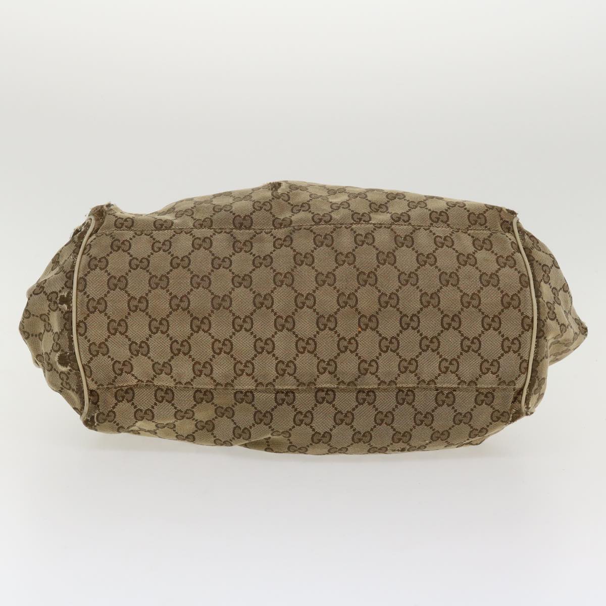 GUCCI GG Canvas Hand Bag 2way Beige 223974 Auth 36034