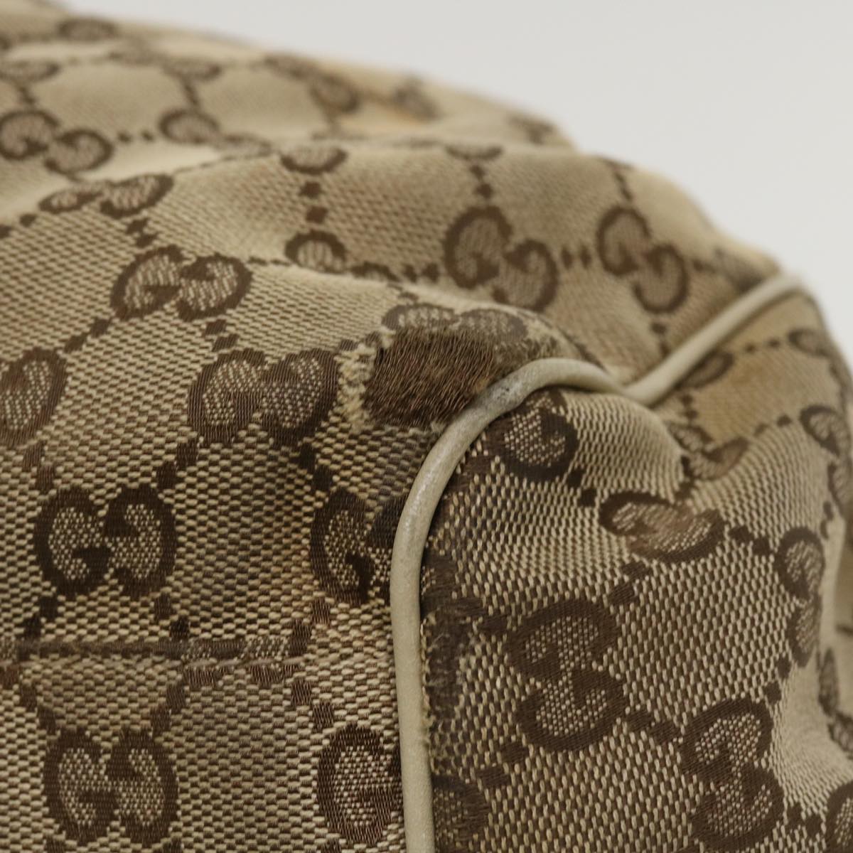 GUCCI GG Canvas Hand Bag 2way Beige 223974 Auth 36034