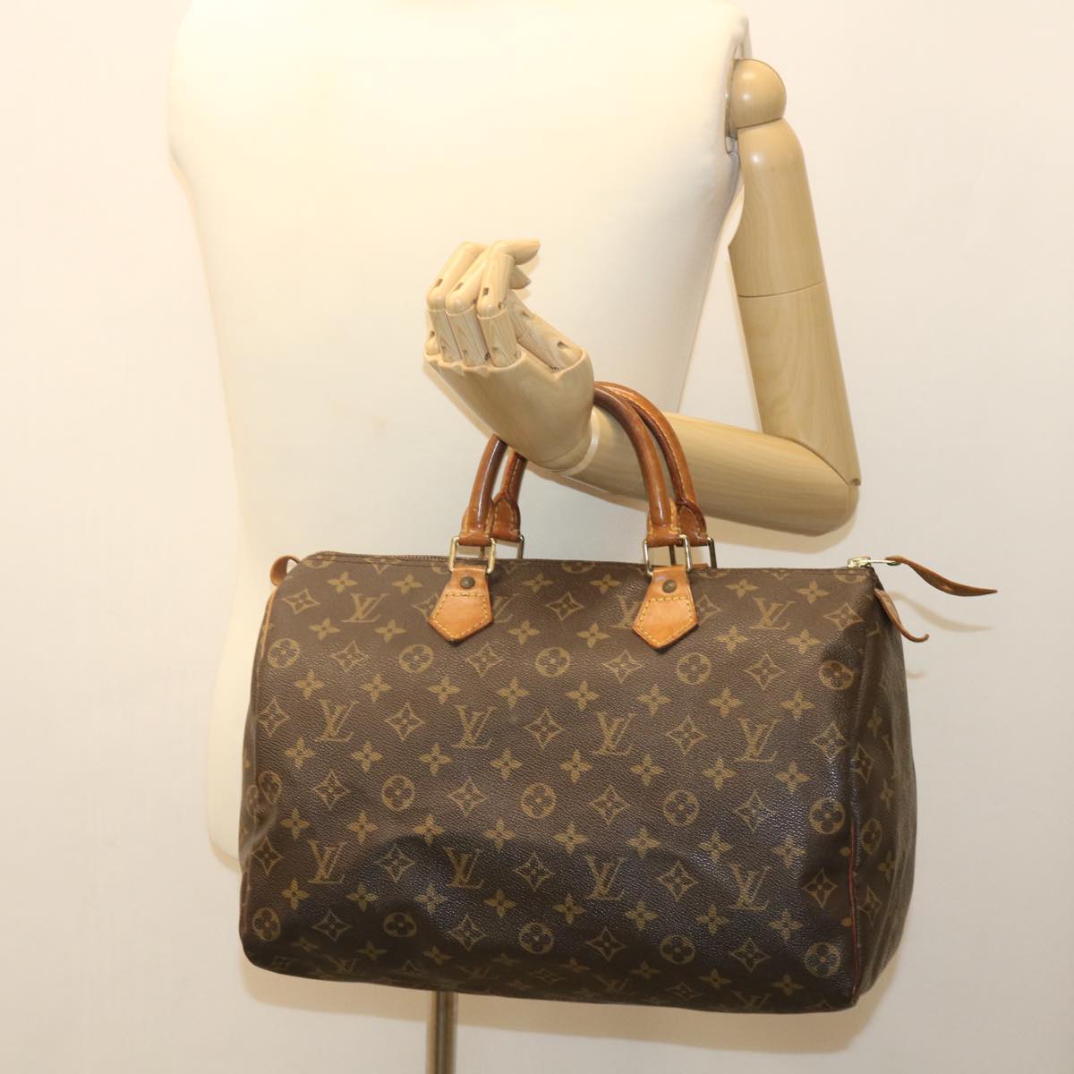 LOUIS VUITTON Monogram Speedy 35 Hand Bag M41524 LV Auth 36047