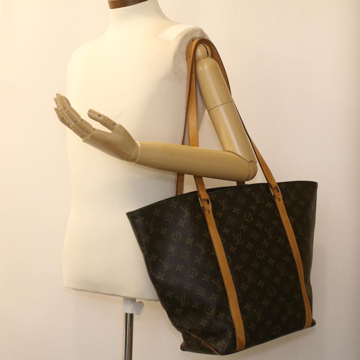 LOUIS VUITTON Monogram Sac Shopping Tote Bag M51108 LV Auth 36049