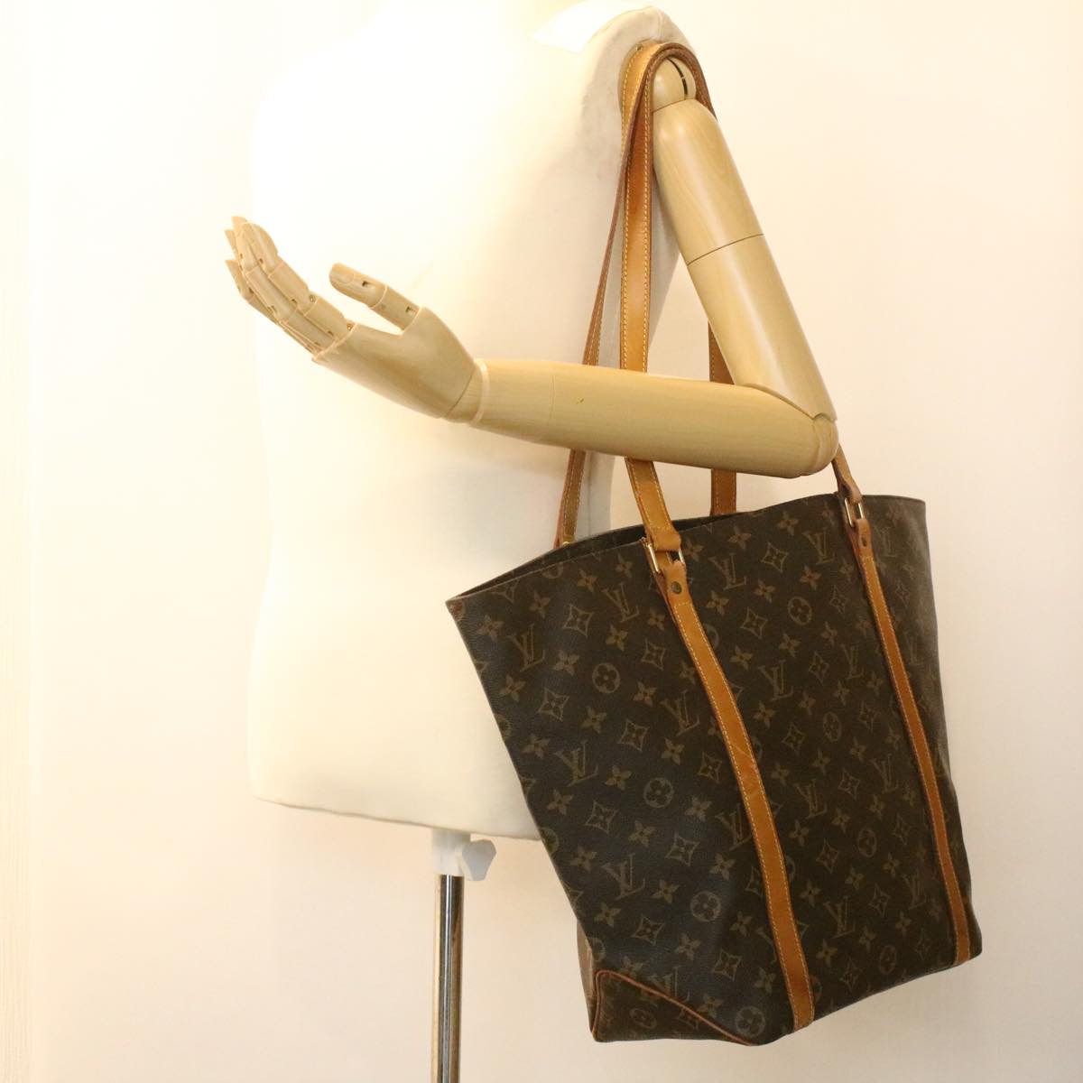 LOUIS VUITTON Monogram Sac Shopping Tote Bag M51108 LV Auth 36070