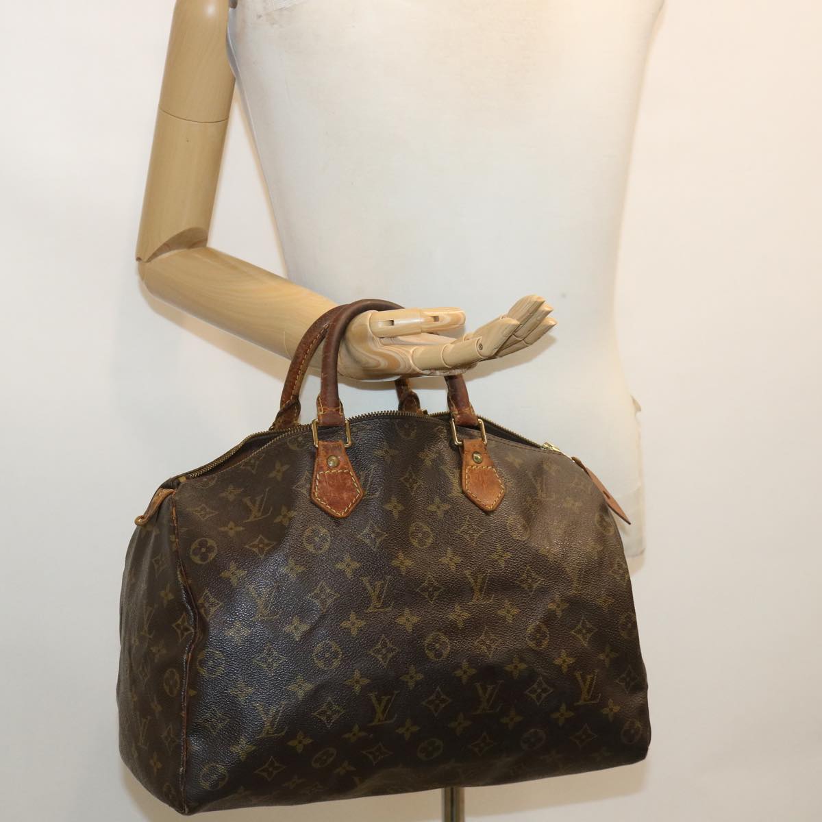 LOUIS VUITTON Monogram Speedy 35 Hand Bag M41524 LV Auth 36186