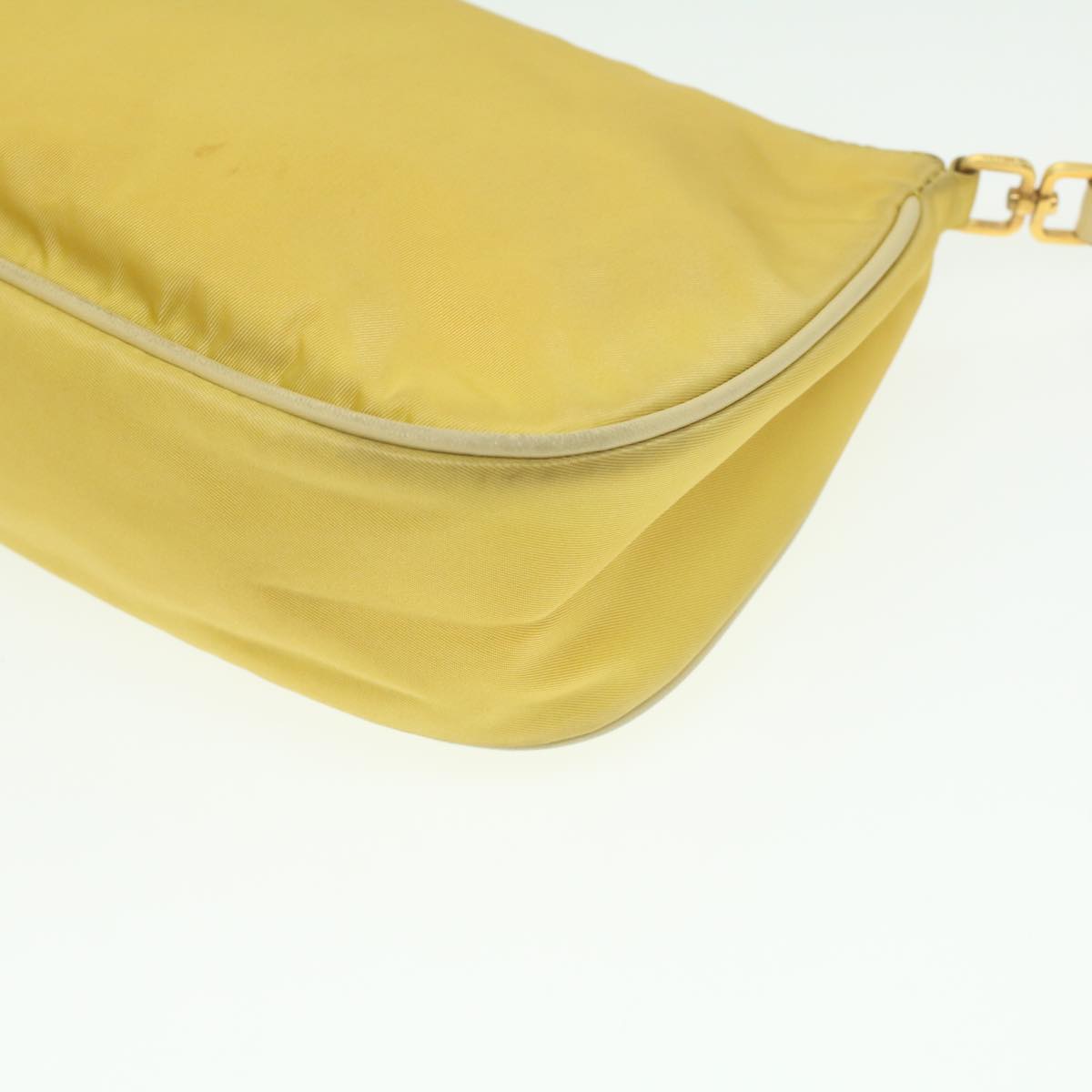 PRADA Accessory Pouch Nylon Yellow Auth 36220