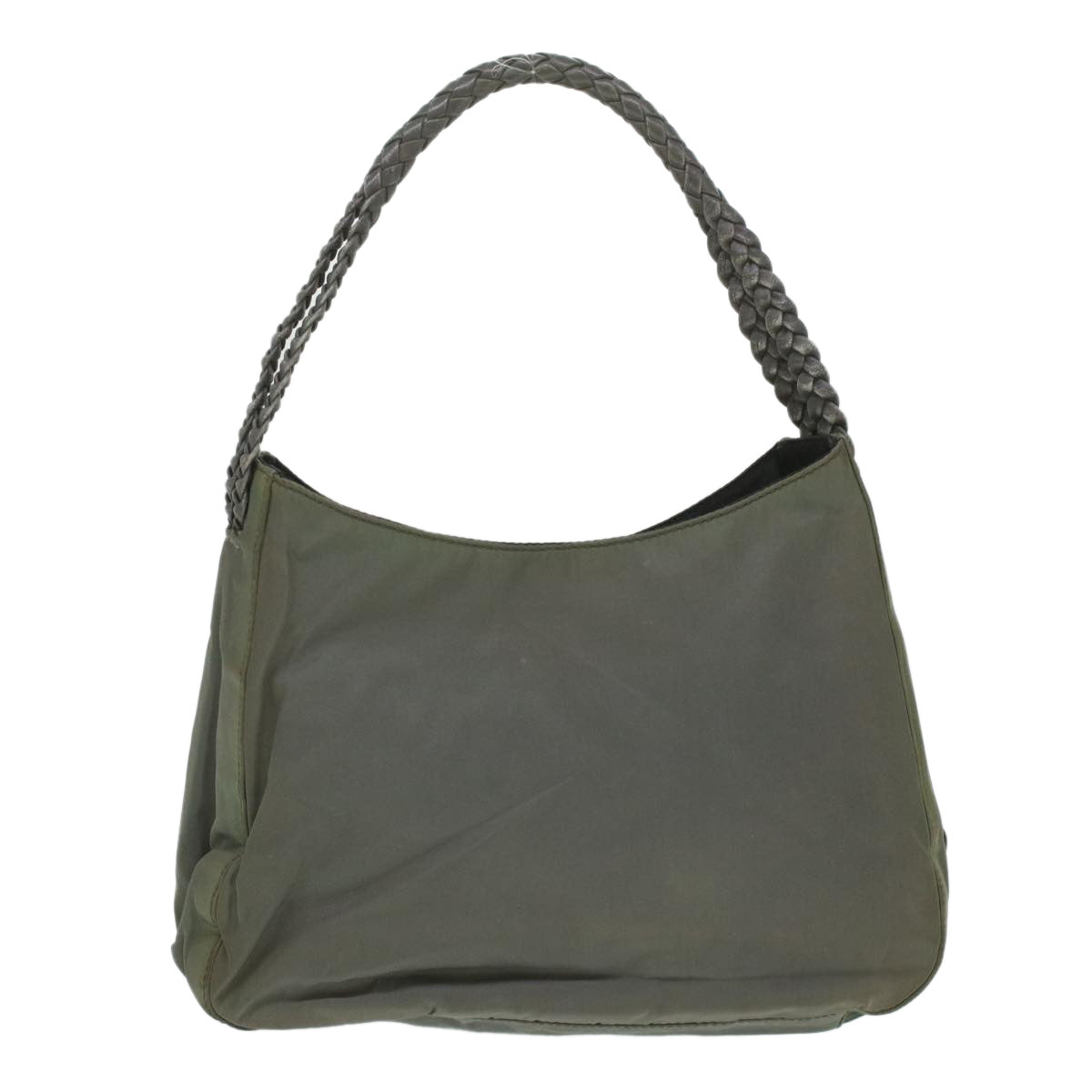 PRADA Hand Bag Nylon Gray Auth 36221