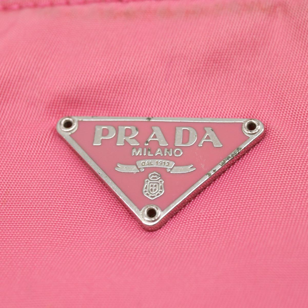 PRADA Accessory Pouch Nylon Pink Auth 36238