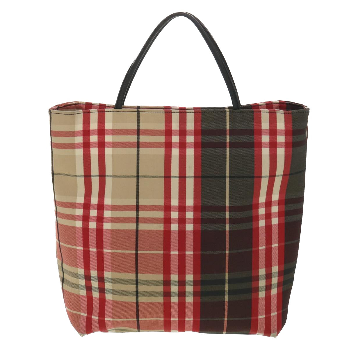 BURBERRY Nova Check Hand Bag Nylon Red Auth 36244