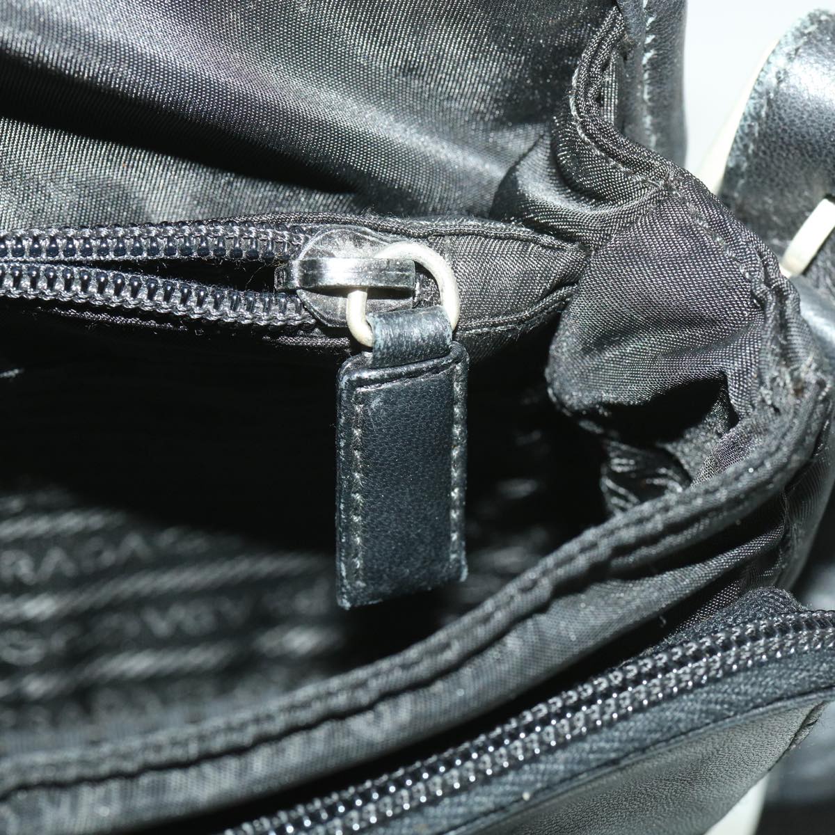 PRADA Shoulder Bag Nylon Black Auth 36246