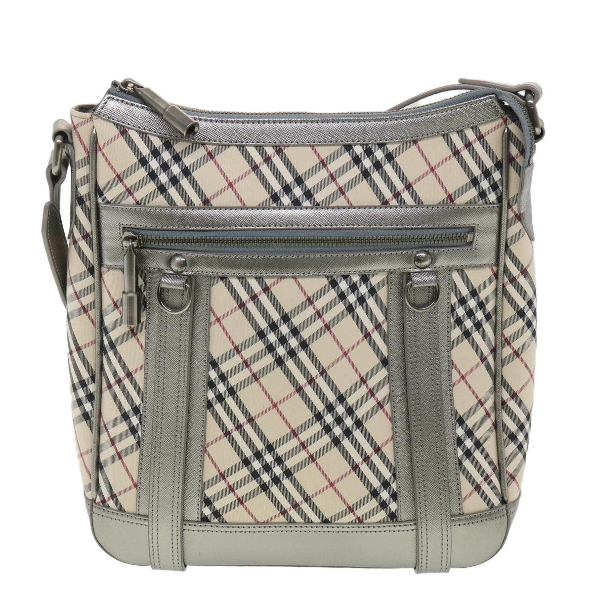 BURBERRY Nova Check Shoulder Bag Nylon Beige Auth 36272