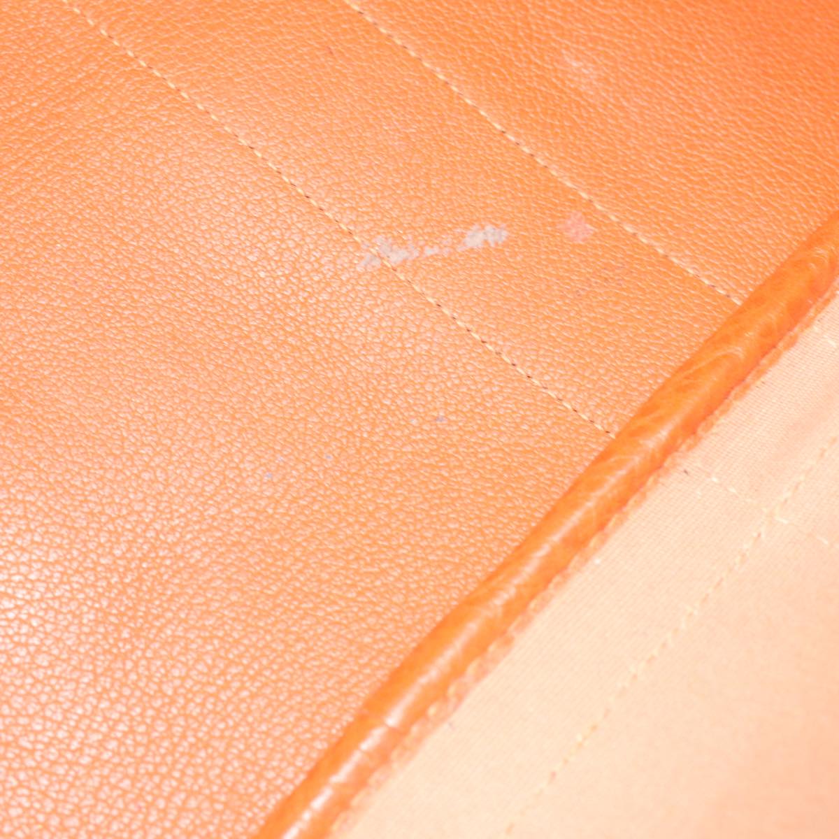 HERMES Garden Party PM Hand Bag Canvas Leather Orange Auth 36294