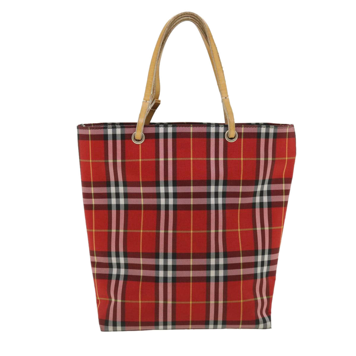 BURBERRY Hand Bag Nylon Red Auth 36319