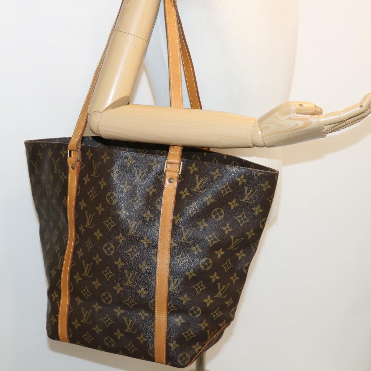 LOUIS VUITTON Monogram Sac Shopping Tote Bag M51108 LV Auth 36323