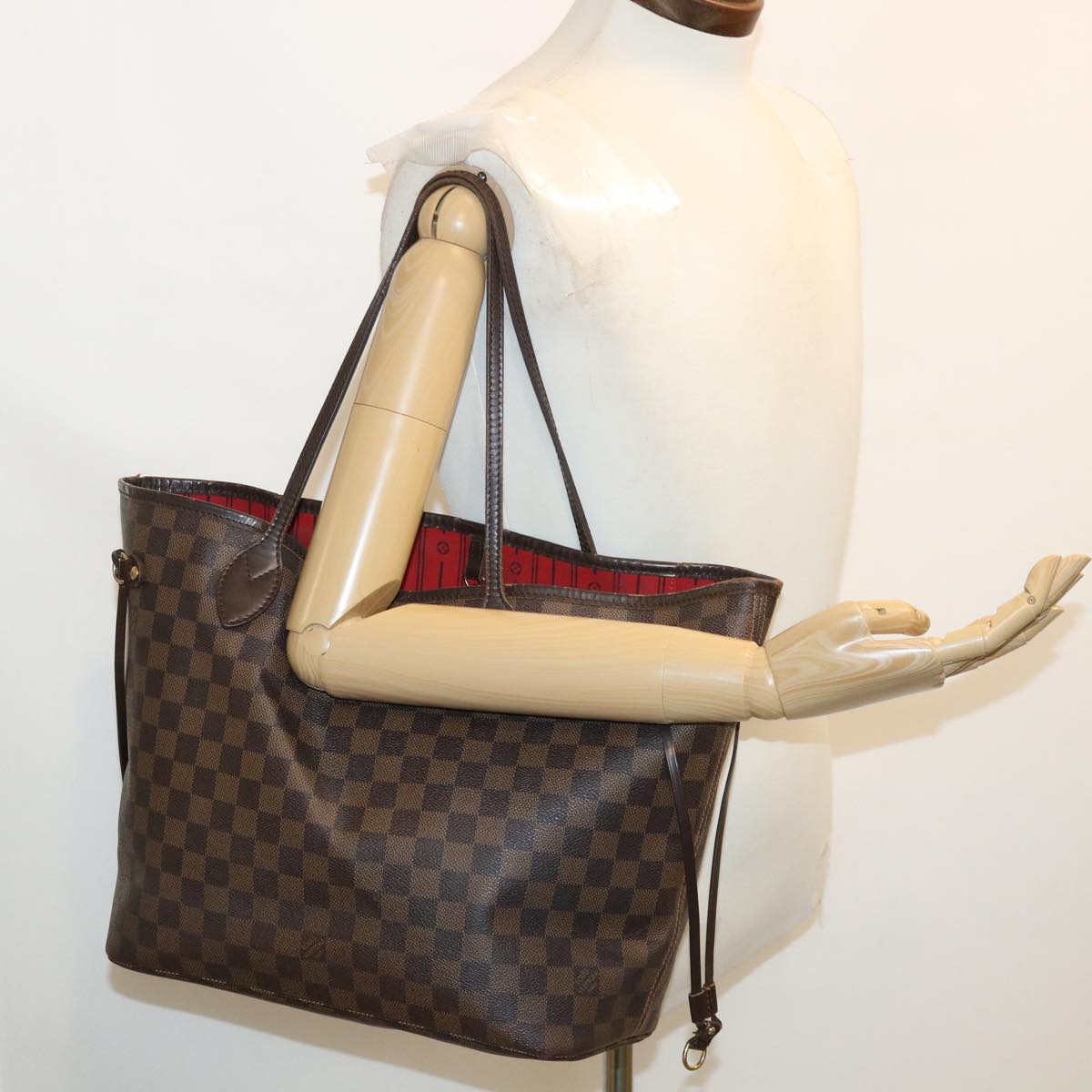 LOUIS VUITTON Damier Ebene Neverfull MM Tote Bag N51105 LV Auth 36326