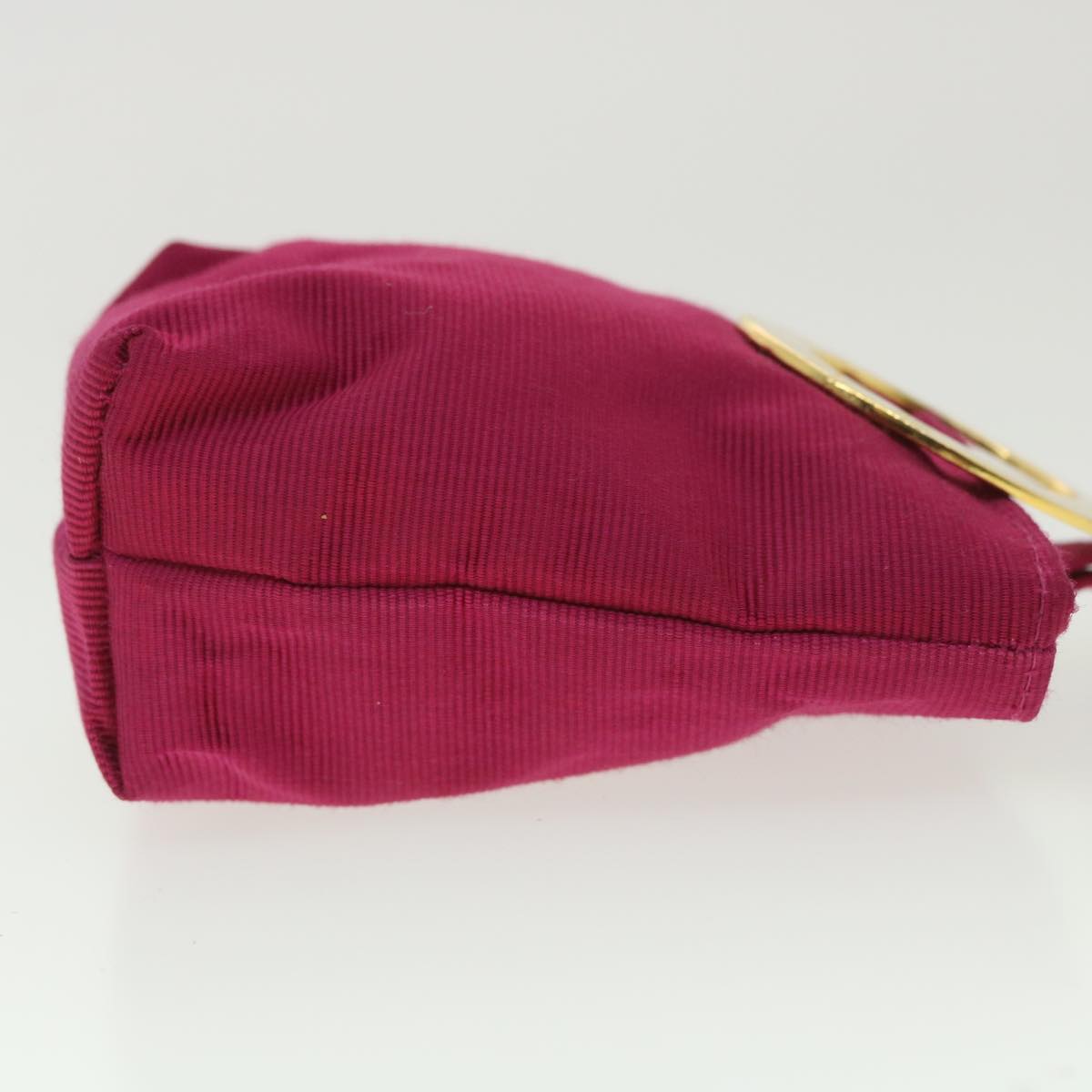 CELINE Logo Pouch Nylon Red Pink Auth 36350