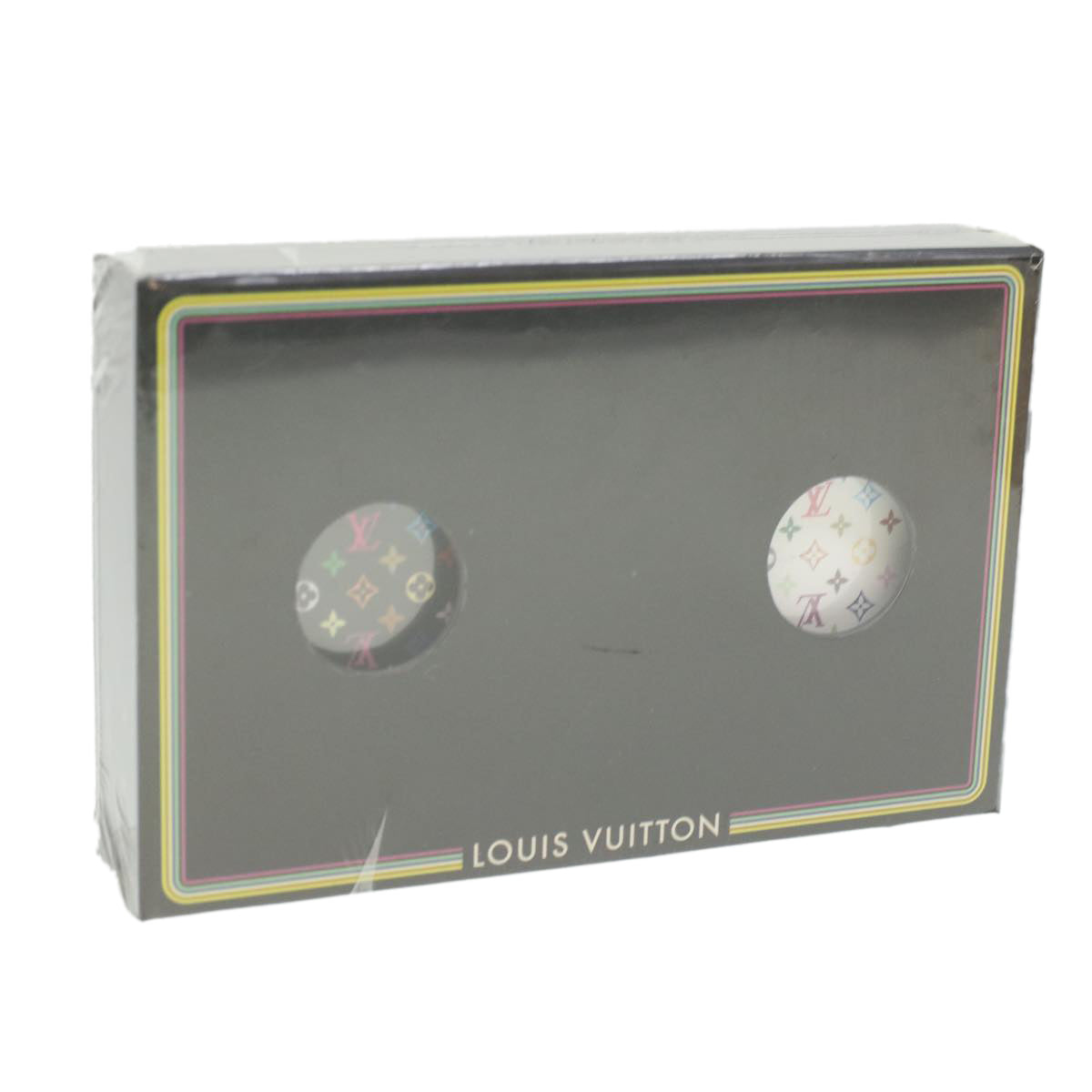 LOUIS VUITTON Monogram Multicolor Playing Cards VIP Only White Black Auth 36377A