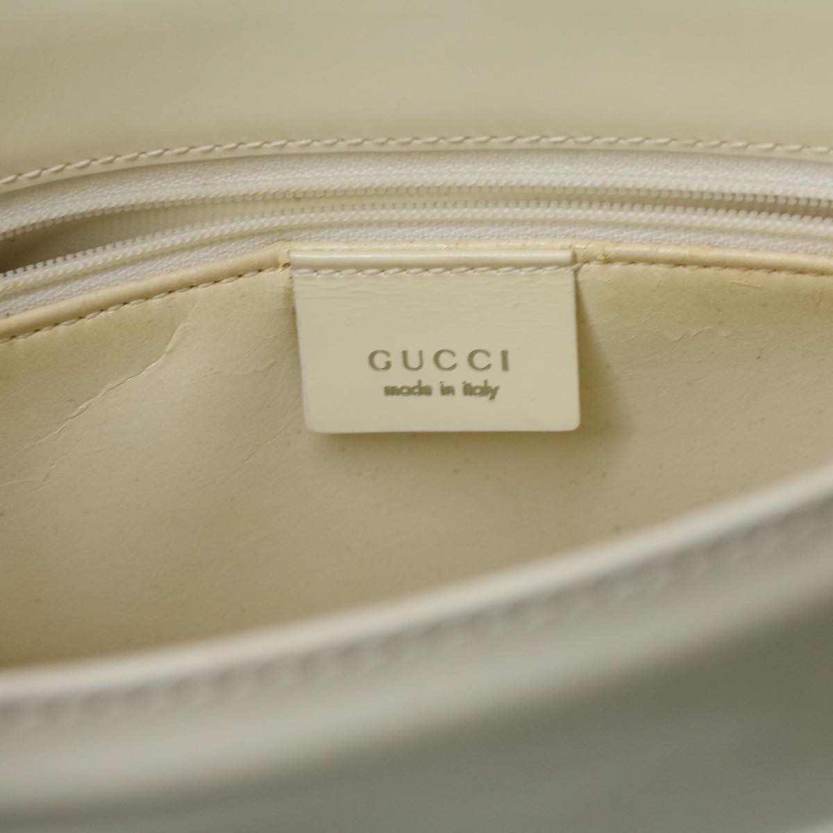 GUCCI Shoulder Bag Enamel White Auth 36383